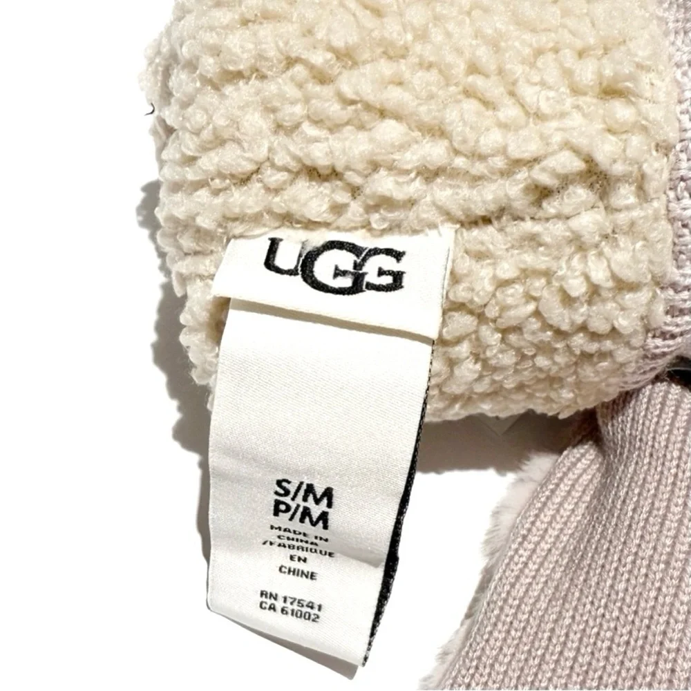 UGG Pink Lush Faux Fur Mittens NWT